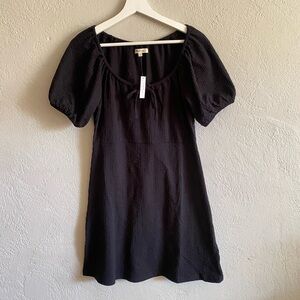 Madewell Seersucker Knit Puff-Sleeve Mini Dress